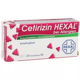CETIRIZIN HEXAL Filmovertrukne tabletter til allergi, 20 stk