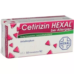 CETIRIZIN HEXAL Filmovertrukne tabletter til allergi, 50 stk