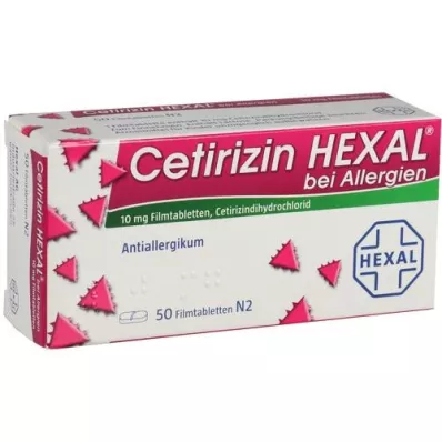 CETIRIZIN HEXAL Filmovertrukne tabletter til allergi, 50 stk