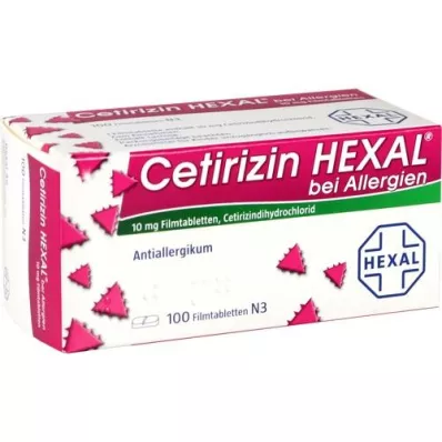 CETIRIZIN HEXAL Filmovertrukne tabletter til allergi, 100 stk CETIRIZIN HEXAL Filmovertrukne tabletter til allergi, 100 stk