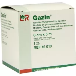 GAZIN Bandagegaze 6 cmx5 m rullet 4 gange, 1 stk