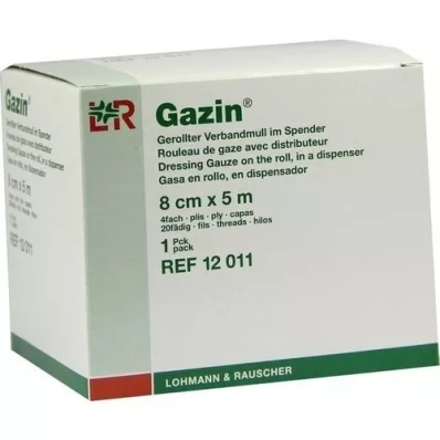 GAZIN Bandagegaze 8 cmx5 m rullet 4 gange, 1 stk