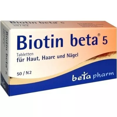 BIOTIN BETA 5 tabletter, 50 stk