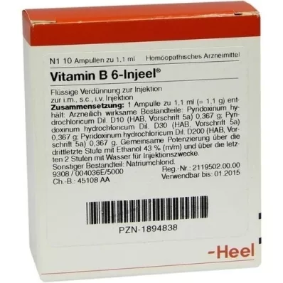 VITAMIN B6 INJEEL Ampuller, 10 stk