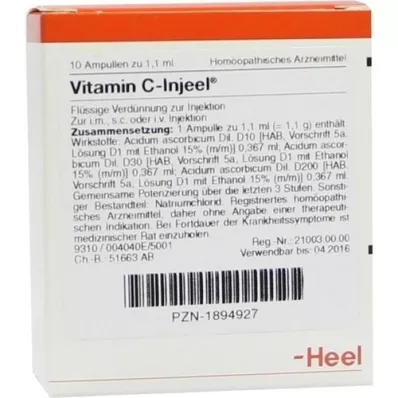 VITAMIN C INJEEL Ampuller, 10 stk
