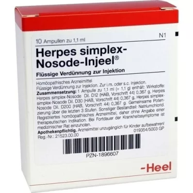 HERPES SIMPLEX Nosode Injeel ampuller, 10 stk
