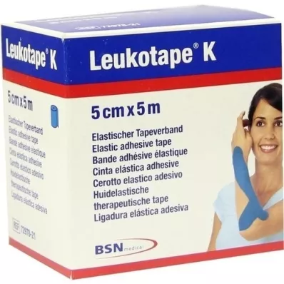LEUKOTAPE Str 5 cm blå, 1 stk