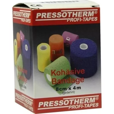 PRESSOTHERM Sammenhængende bandage 8 cmx4 m blå, 1 stk PRESSOTHERM Sammenhængende bandage 8 cmx4 m blå, 1 stk