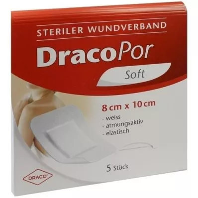 DRACOPOR Sårforbinding 8x10 cm steril, 5 stk