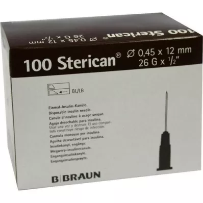 STERICAN Ins.Einm.Kan.26 Gx1/2 0,45x12 mm, 100 stk