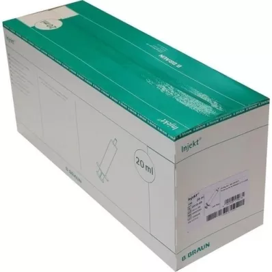 INJEKT Solo sprøjte 20 ml Luer excentrisk PVC-fr., 100X20 ml INJEKT Solo sprøjte 20 ml Luer excentrisk PVC-fr., 100X20 ml