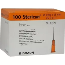 STERICAN Tanddåse Luer 0,5x25 mm, 100 stk