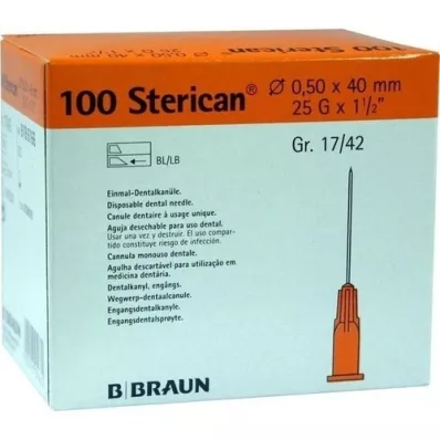 STERICAN Tanddåse Luer 0,5x40 mm, 100 stk