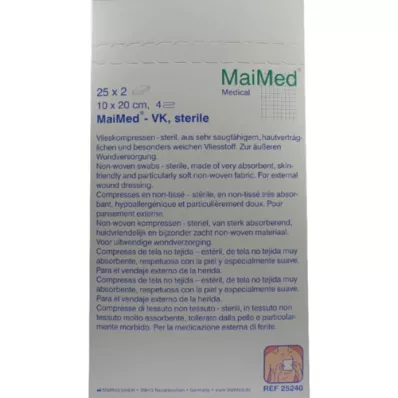 VLIESKOMPRESSEN 10x20 cm steril, 25X2 stk