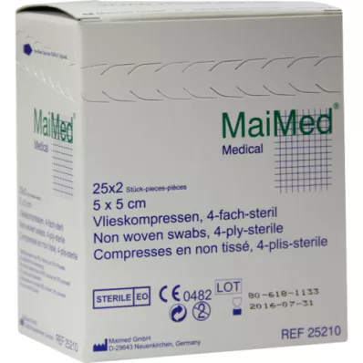VLIESKOMPRESSEN 5x5 cm steril, 25X2 stk