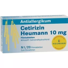 CETIRIZIN Heumann 10 mg filmovertrukne tabletter, 20 stk