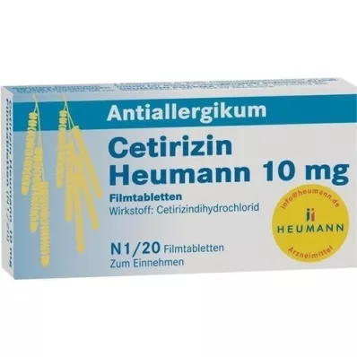 CETIRIZIN Heumann 10 mg filmovertrukne tabletter, 20 stk