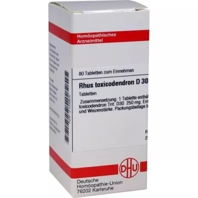 RHUS TOXICODENDRON D 30 tabletter, 80 stk