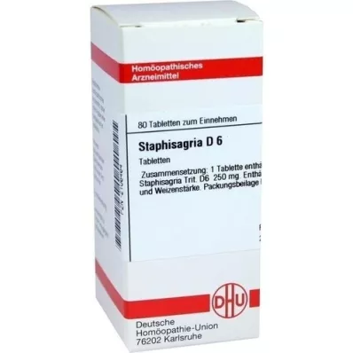 STAPHISAGRIA D 6 tabletter, 80 stk