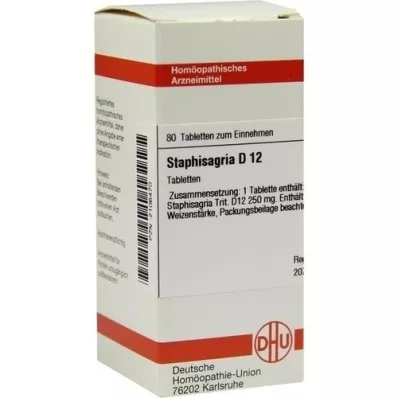 STAPHISAGRIA D 12 tabletter, 80 stk