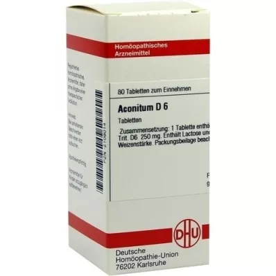 ACONITUM D 6 tabletter, 80 stk