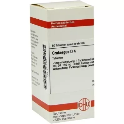 CRATAEGUS D 4 tabletter, 80 stk