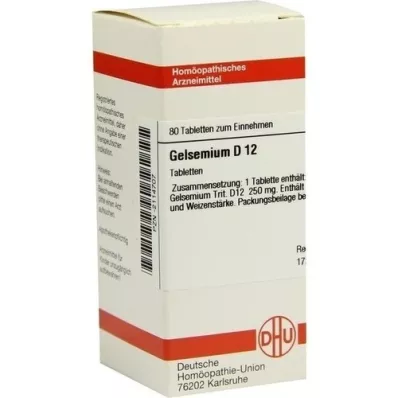 GELSEMIUM D 12 tabletter, 80 stk