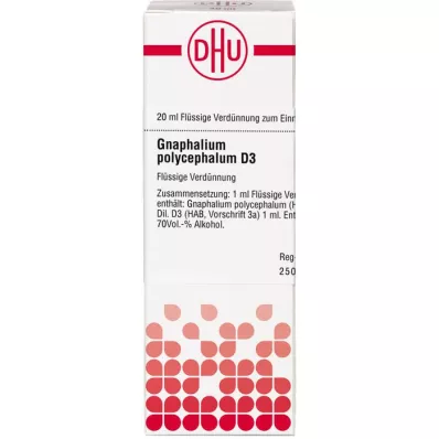 GNAPHALIUM POLYCEPHALUM D3-fortynding, 20 ml