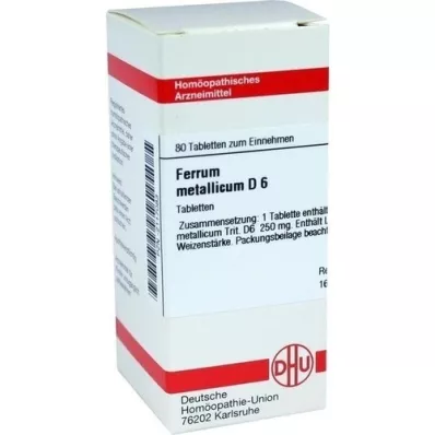 FERRUM METALLICUM D 6 tabletter, 80 stk