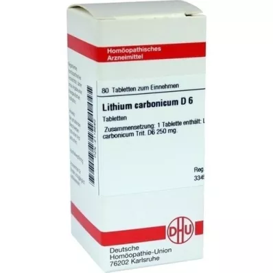 LITHIUM CARBONICUM D 6 tabletter, 80 stk
