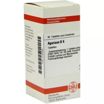 AGARICUS D 6 tabletter, 80 stk