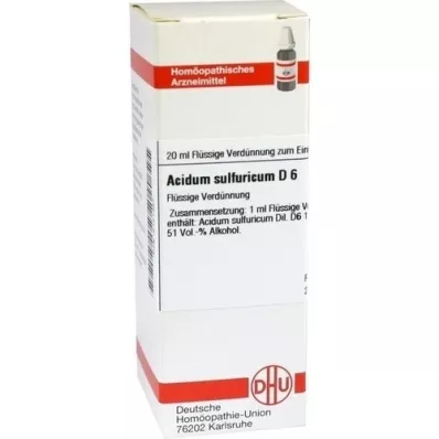 ACIDUM SULFURICUM D6 Fortynding, 20 ml