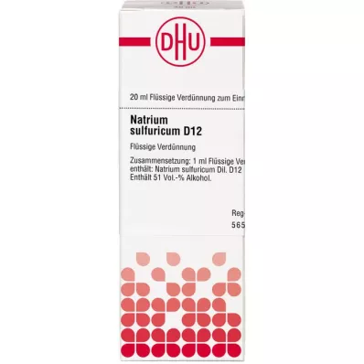 NATRIUM SULFURICUM D 12 Fortynding, 20 ml