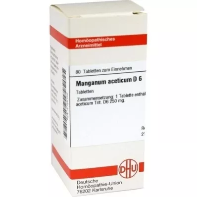 MANGANUM ACETICUM D 6 tabletter, 80 stk