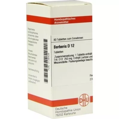 BERBERIS D 12 tabletter, 80 stk