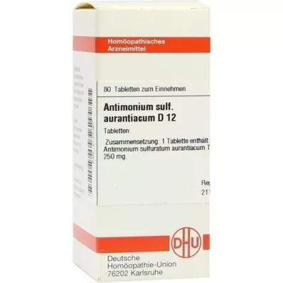 ANTIMONIUM SULFURATUM aurantiacum D 12 tabletter, 80 stk