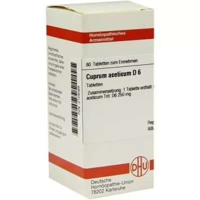 CUPRUM ACETICUM D 6 tabletter, 80 stk