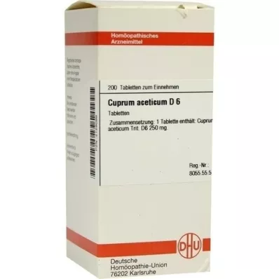 CUPRUM ACETICUM D 6 tabletter, 200 stk