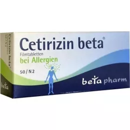 CETIRIZIN beta filmovertrukne tabletter, 50 stk