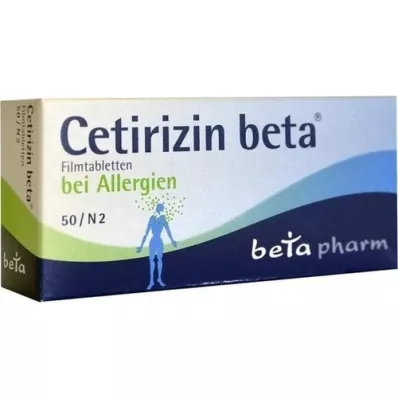 CETIRIZIN beta filmovertrukne tabletter, 50 stk