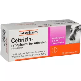 CETIRIZIN-ratiopharm til allergi 10 mg filmtablet, 50 stk
