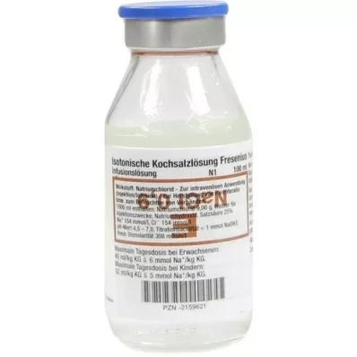 KOCHSALZLÖSUNG 0,9% glasflaske Fresenius, 100 ml KOCHSALZLÖSUNG 0,9% glasflaske Fresenius, 100 ml