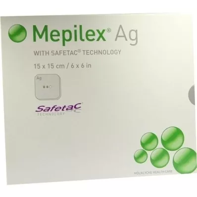 MEPILEX Ag skumbandage 15x15 cm steril, 5 stk