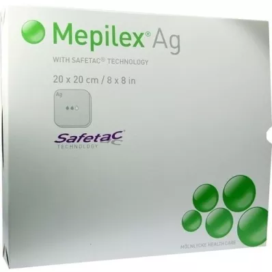 MEPILEX Ag skumbandage 20x20 cm steril, 5 stk MEPILEX Ag skumbandage 20x20 cm steril, 5 stk