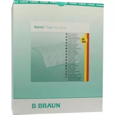 ASKINA Skumhyd.sårbandage 10x10 cm steril non-stick, 10 stk