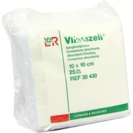 VLIWAZELL Absorberende kompresser usterile 10x10 cm, 25 stk