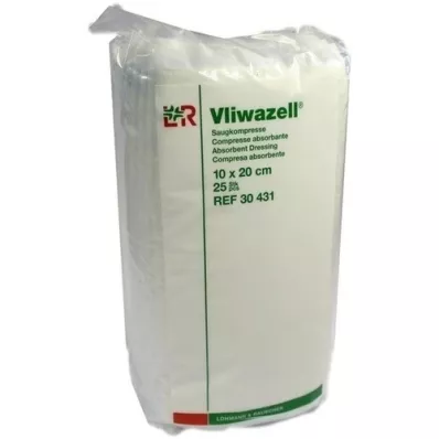 VLIWAZELL Absorberende kompresser usterile 10x20 cm, 25 stk