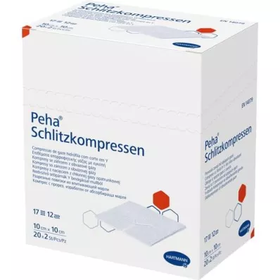 PEHA SCHLITZKOMPRESSEN 10x10 cm steril, 20X2 stk
