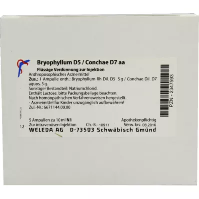BRYOPHYLLUM D 5/Conchae D 7 ampuller, 5X10 ml BRYOPHYLLUM D 5/Conchae D 7 ampuller, 5X10 ml