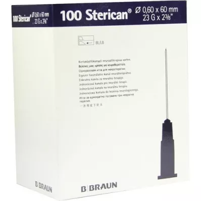 STERICAN Kanyler 23 Gx2 2/5 0,6x60 mm, 100 stk